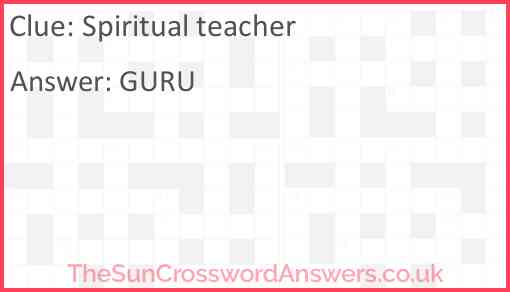 Spiritual teacher Answer