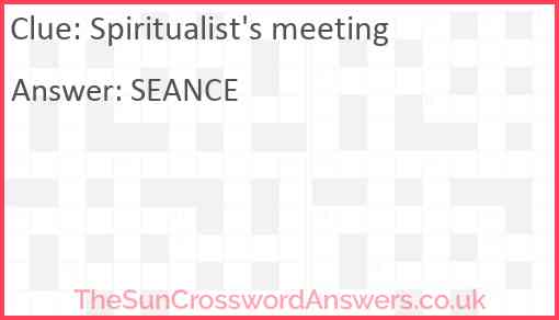 Spiritualist's meeting Answer