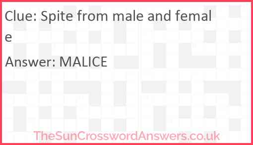 Spite from male and female Answer