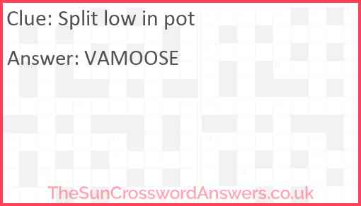 Split low in pot Answer