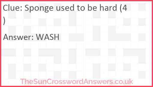 Sponge used to be hard (4) Answer