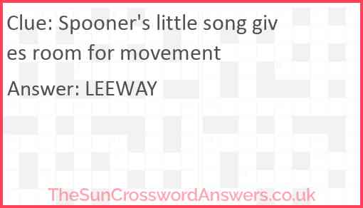 Spooner's little song gives room for movement Answer
