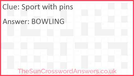 Sport with pins Answer
