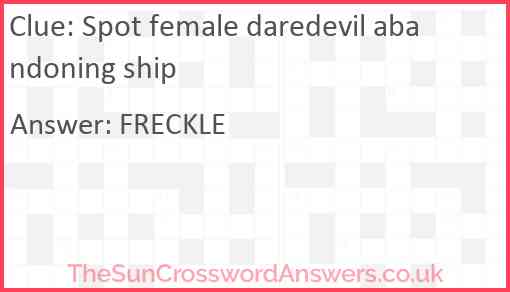 Spot female daredevil abandoning ship Answer