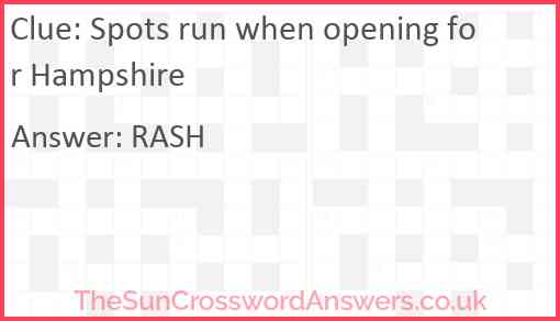 Spots run when opening for Hampshire Answer