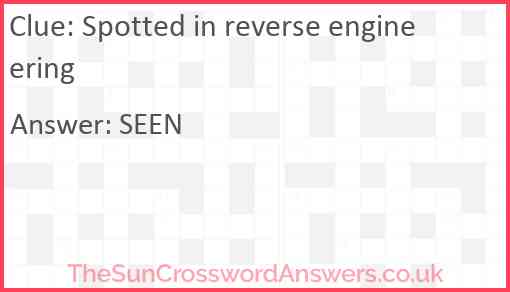 Spotted in reverse engineering Answer