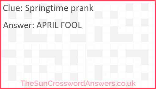 Springtime prank Answer