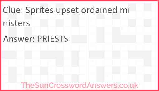 Sprites upset ordained ministers Answer