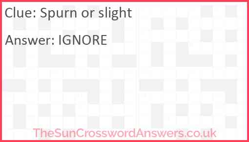 Spurn or slight Answer