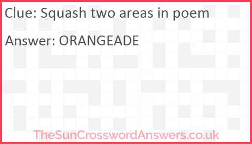 Squash two areas in poem Answer