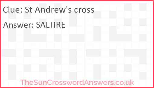 St Andrew's cross Answer
