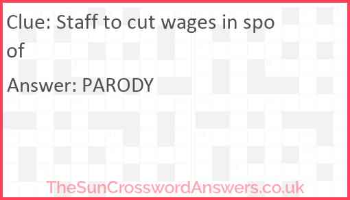 Staff to cut wages in spoof Answer