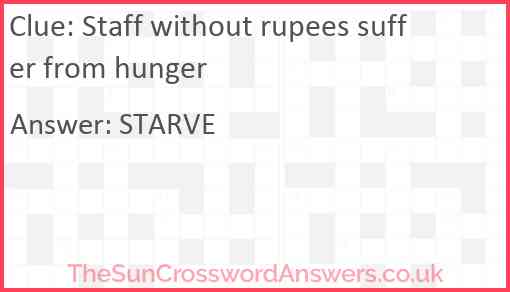 Staff without rupees suffer from hunger Answer