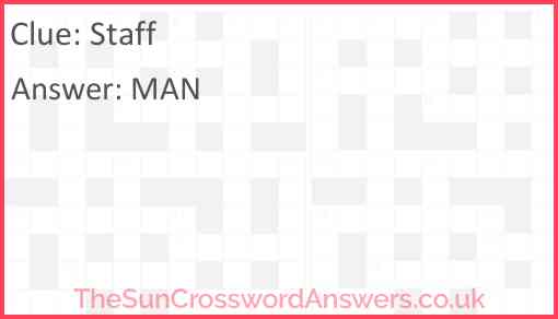 Staff crossword clue TheSunCrosswordAnswers co uk
