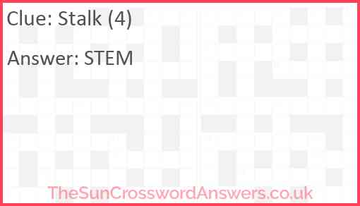 Stalk (4) Answer
