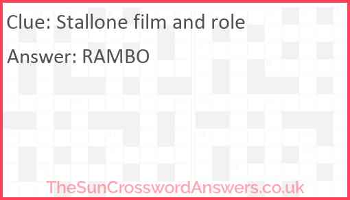 Stallone film and role Answer