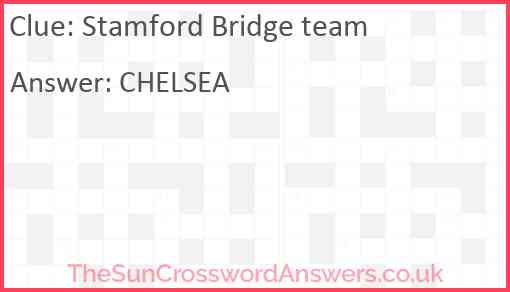 Stamford Bridge team Answer