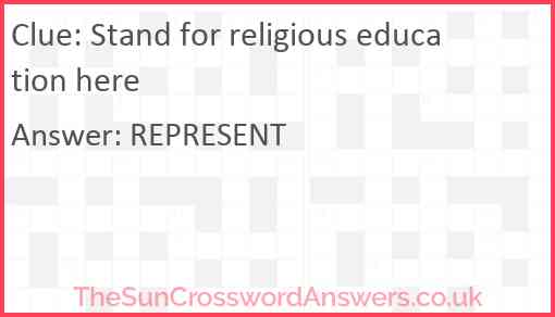 Stand for religious education here Answer