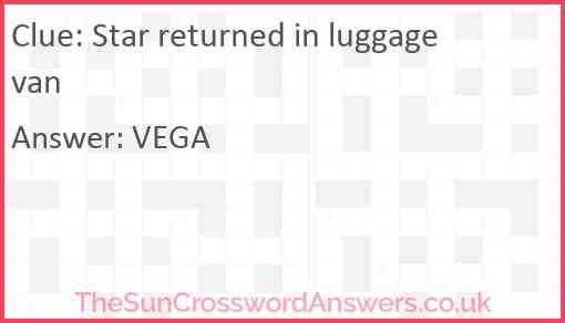 Star returned in luggage van Answer