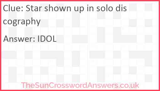 Star shown up in solo discography Answer