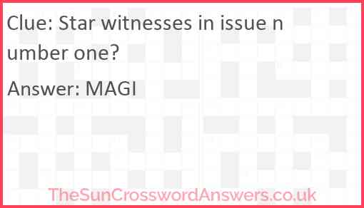 Star witnesses in issue number one? Answer