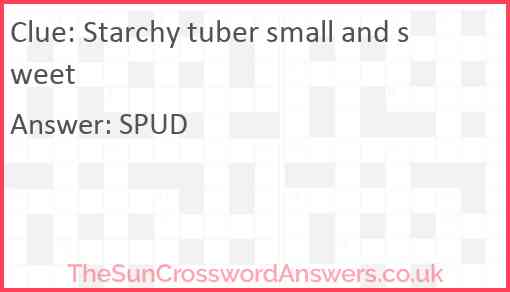 Starchy tuber small and sweet Answer