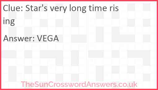 Star's very long time rising Answer