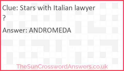 Stars with Italian lawyer? Answer