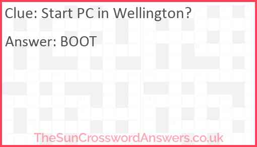 Start PC in Wellington? Answer