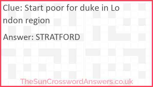 Start poor for duke in London region Answer