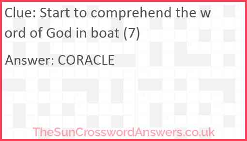 Start to comprehend the word of God in boat (7) Answer