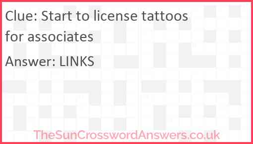 Start to license tattoos for associates Answer