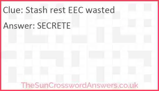 Stash rest EEC wasted Answer