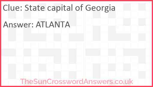 State capital of Georgia Answer