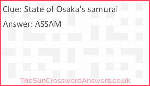 State of Osaka's samurai Answer
