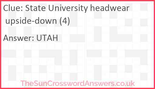 State University headwear upside-down (4) Answer