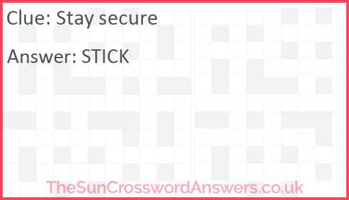 Stay secure Answer