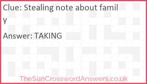 Stealing note about family Answer