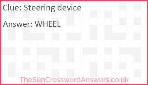 Steering device Answer