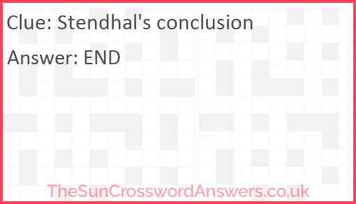 Stendhal's conclusion Answer