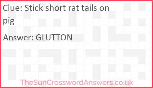 Stick short rat tails on pig Answer