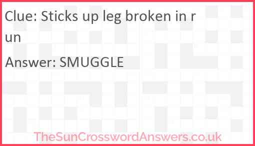 Sticks up leg broken in run Answer