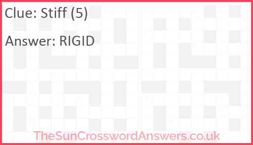 Stiff (5) Answer