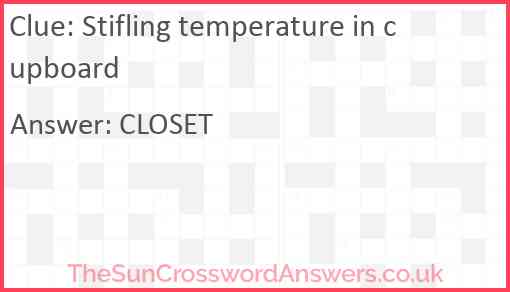 Stifling temperature in cupboard Answer