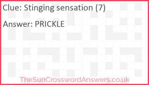 Stinging sensation (7) Answer