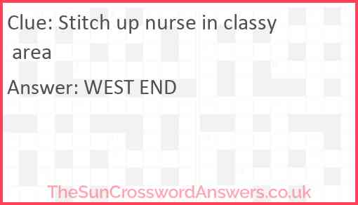 Stitch up nurse in classy area Answer