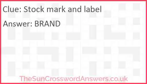 Stock mark and label Answer