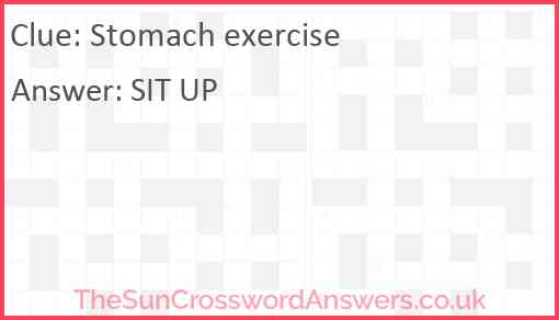 Stomach exercise Answer
