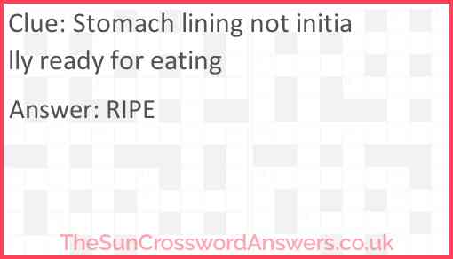 Stomach lining not initially ready for eating Answer