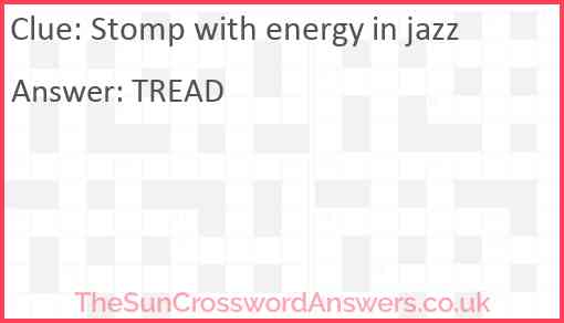 Stomp with energy in jazz Answer